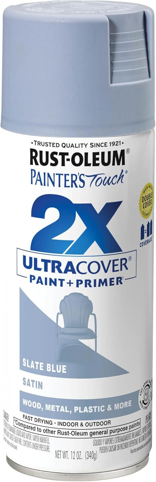 249066-6PK Painter’S Touch 2X Ultra Cover Spray Paint, 12 Oz, Satin Slate Blue,