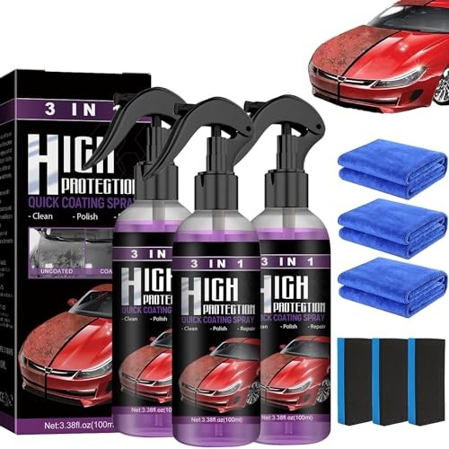 3Pcs Car Coating Spray, High Protection 3 in 1 Spray, 3 in 1 High Protection