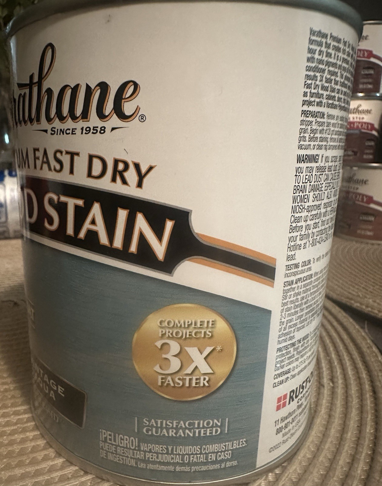 Varathane Fast Drying Oil-Based Wood Stain Vintage Aqua 1 Quart