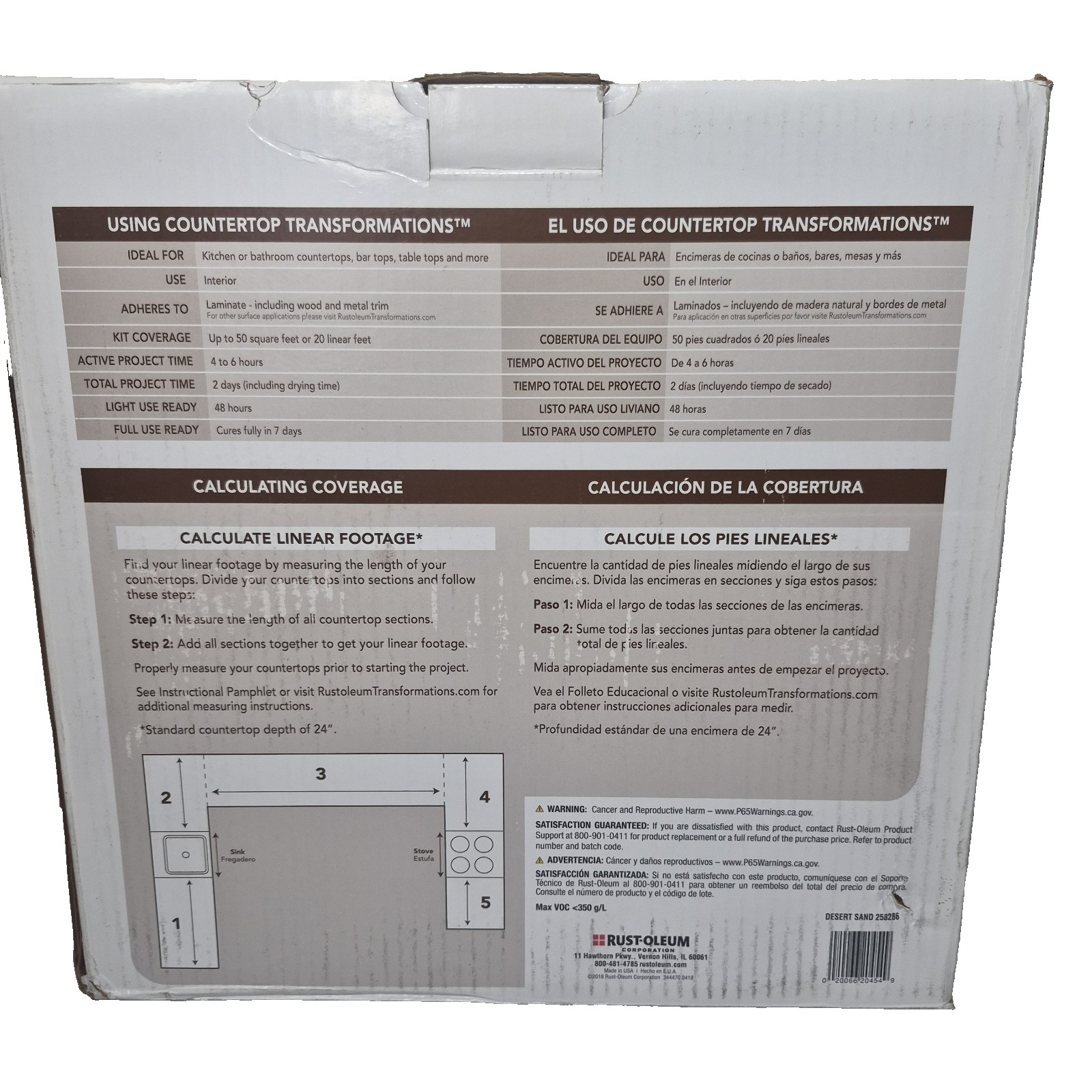 RUSTOLEUM DESERT SAND TRANSFORMATIONS COUNTERTOP REFINISHING SYSTEM