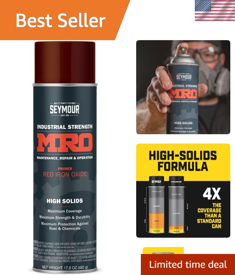 High Solids Red Iron Oxide Primer Spray – Rust Proof for Metal & Wood 17 oz