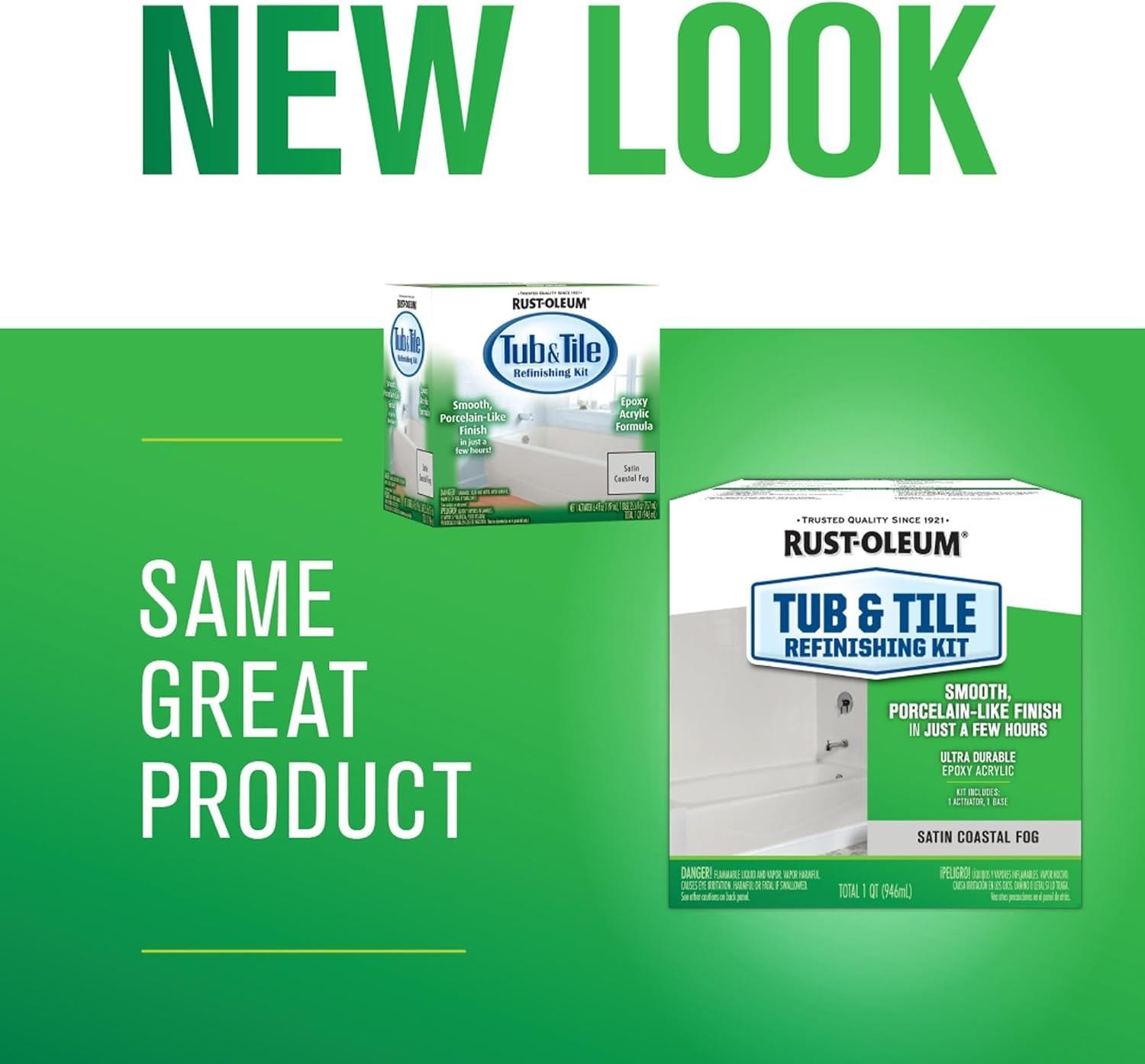 Rust-Oleum Specialty Tub & Tile Refinishing Kit, Satin Coastal Fog- 385280
