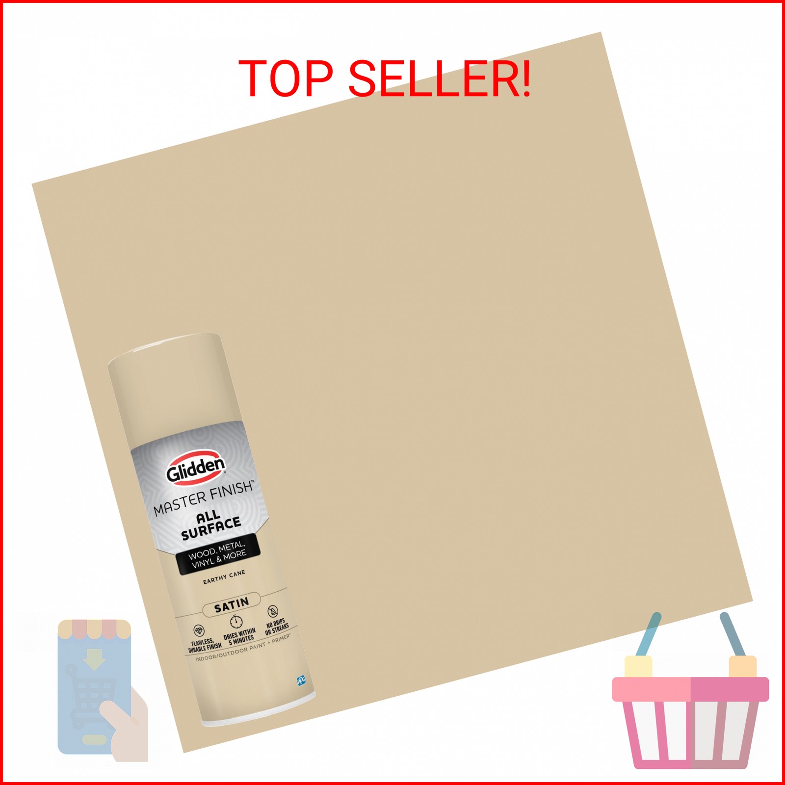 Glidden Master Finish 12 oz. Satin Earthy Cane Interior/Exterior All Surface Spr