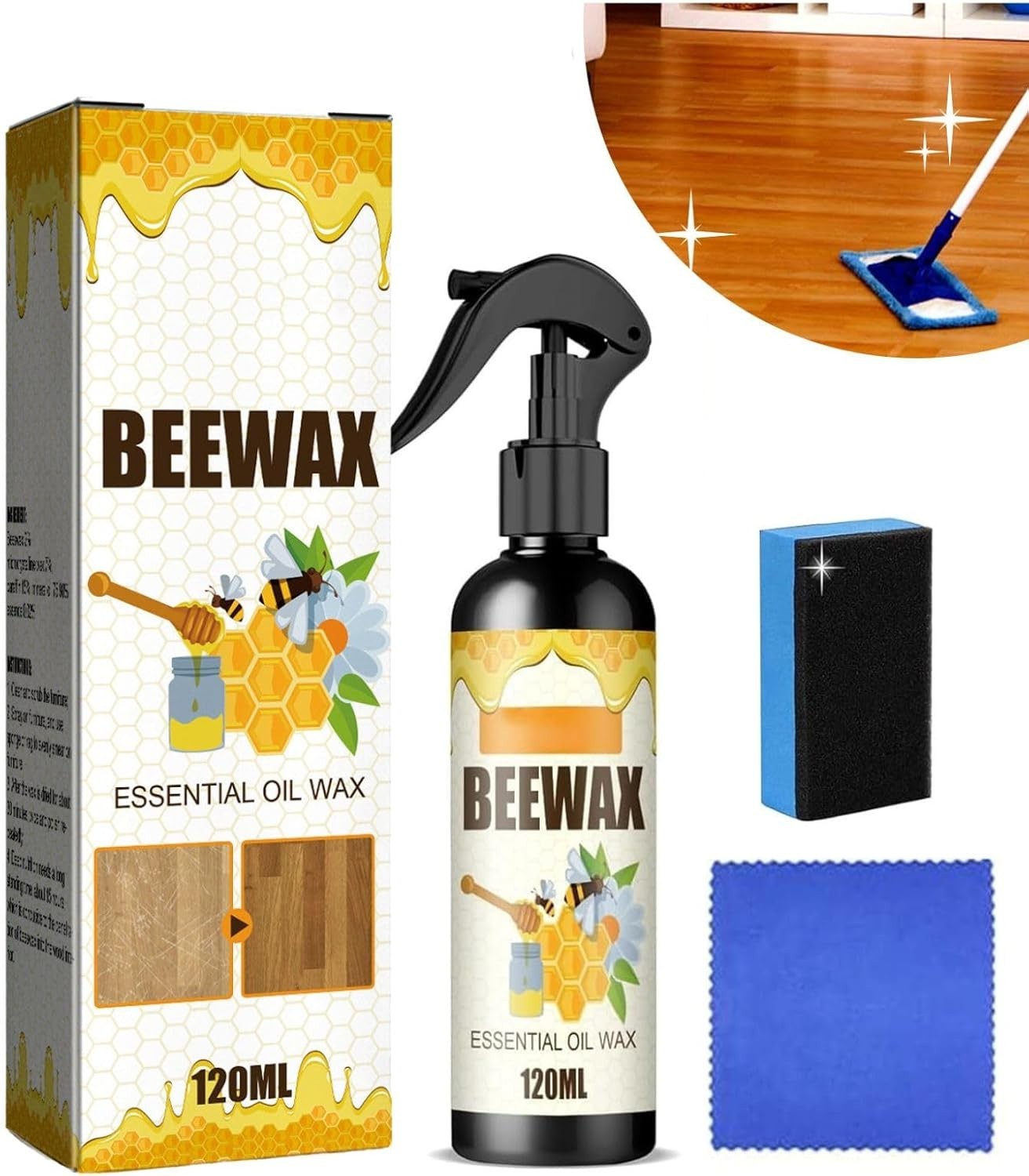 Micro-Molecularized Beeswax Spray for Wood & Leather – Easy Application