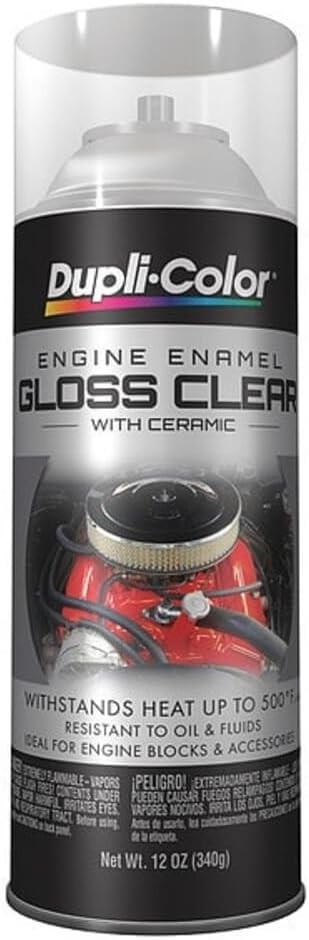 Dupli-Color DE1636 Engine Enamel Spray Paint with Ceramic – Clear – 12 oz Aeroso