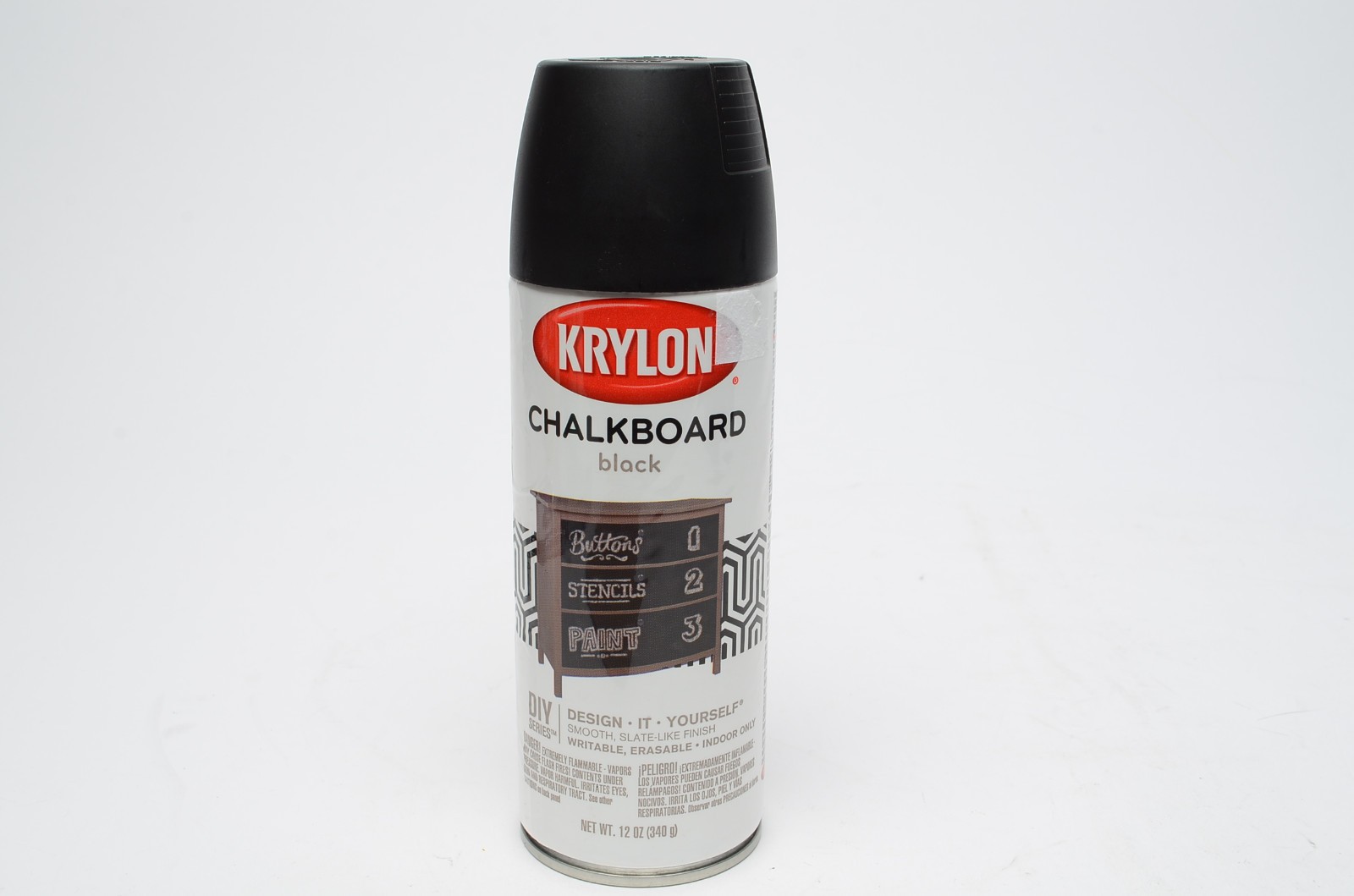 Krylon Chalkboard Spray Paint Black 12oz Approx 75% Full 807