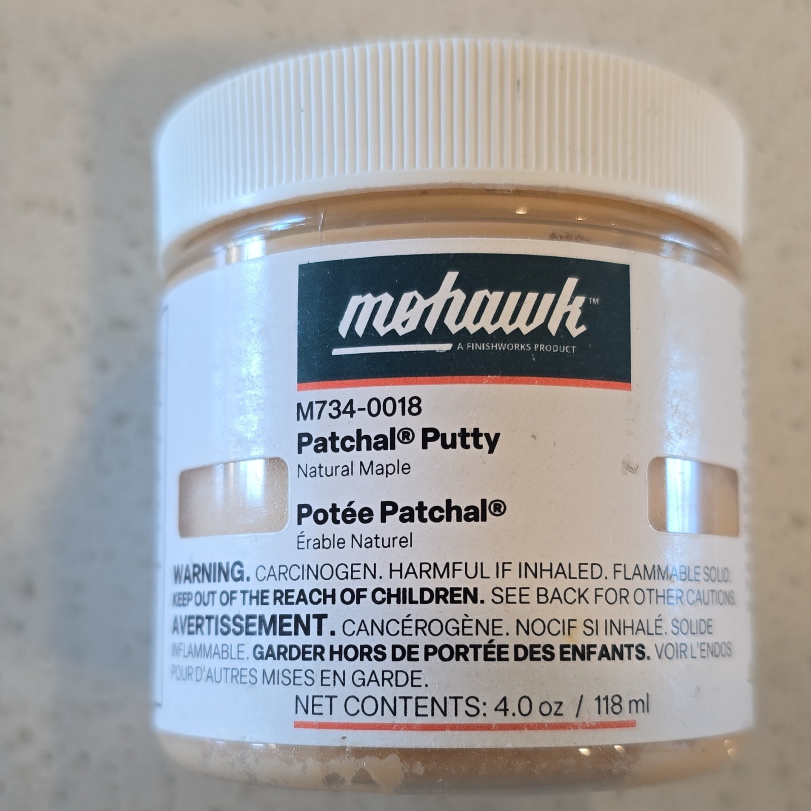 Mohawk Patchal Putty Natural Maple 4.0 oz / 118 ml, MPN M734-0018
