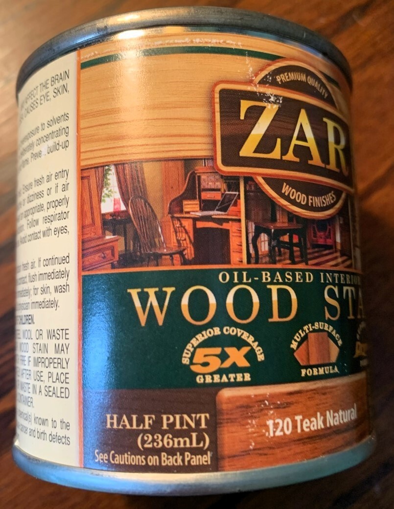 Zar Interior Stain, 120 TEAK NATURAL, 1/2 pint