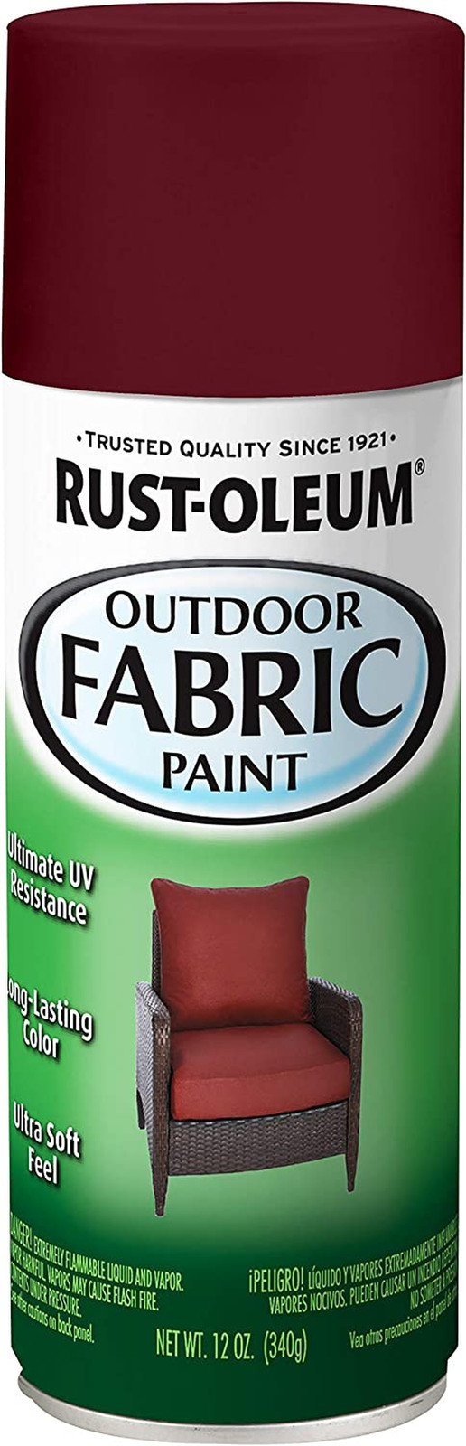 Rust-Oleum 358831 Outdoor Fabric Spray Paint, Dark Red, 12 Oz (Pack of 1)
