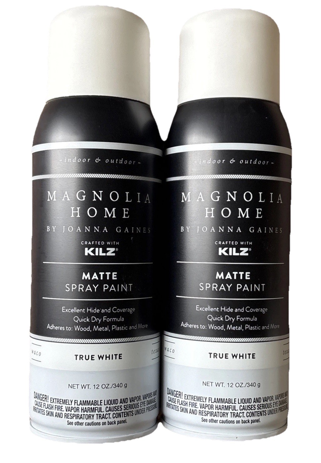 SET OF 2 ~ Magnolia Home Joanna Gaines Matte Spray Paint TRUE WHITE 12oz Expired