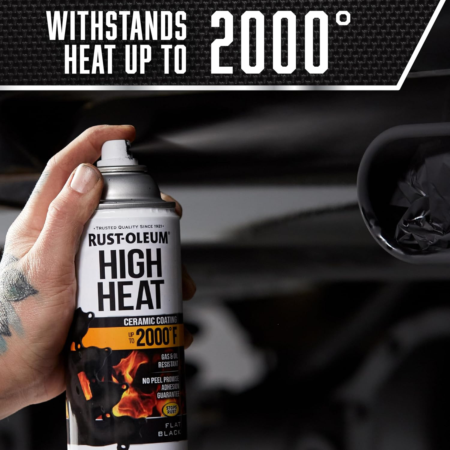 HIGH HEAT Flat Black Automotive Spray Paint Oil Resistant Exhaust Engine Enamel