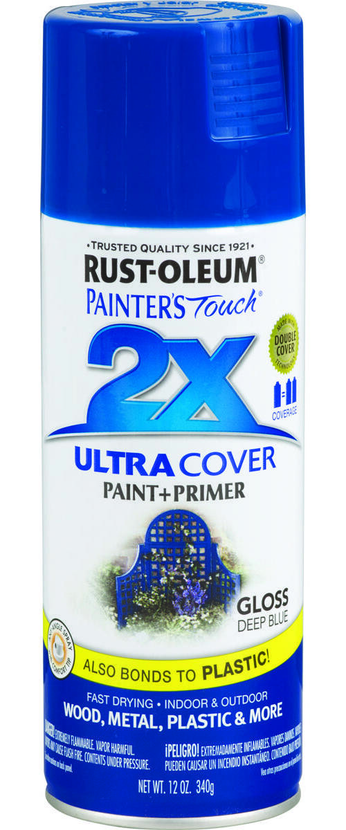 PAINTER’S Touch Gloss Spray Paint, Gloss, Deep Blue, 12 oz, Aerosol Can