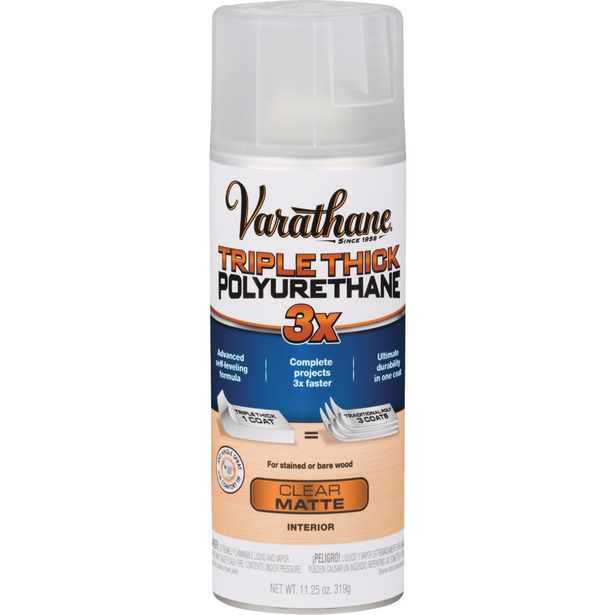 Varathane Triple Thick Matte Clear Spray Polyurethane, 11.25 Oz. 318289