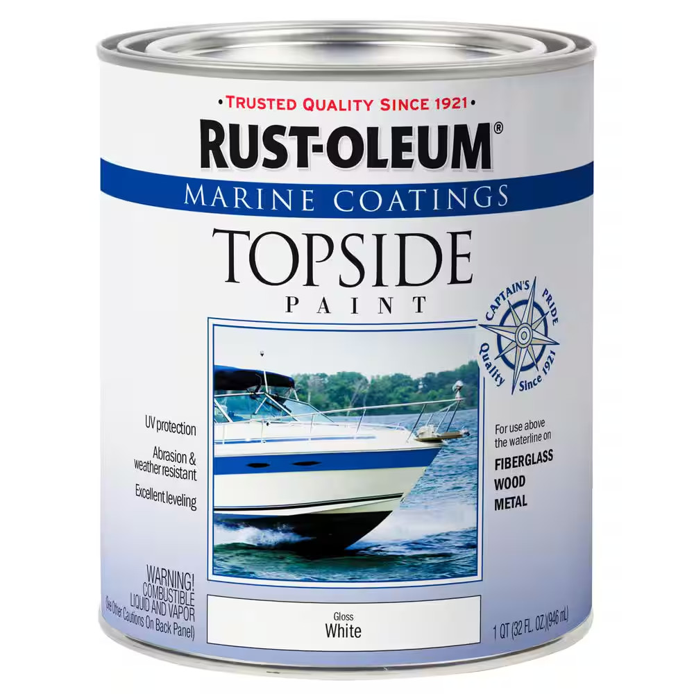 1 Qt. Gloss White Topside Paint (Case-2)