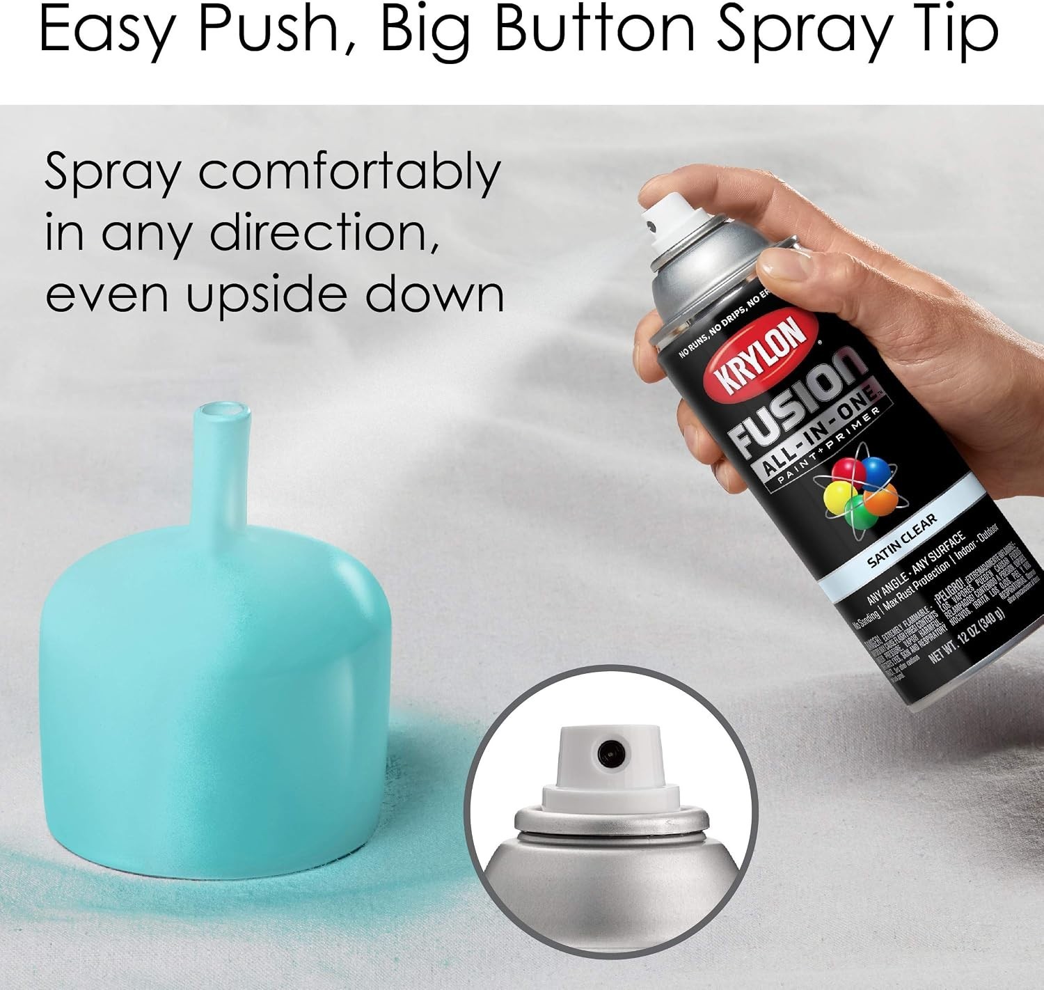 Versatile 12 oz Clear Satin Spray Paint by Krylon – Ideal for All Surfaces