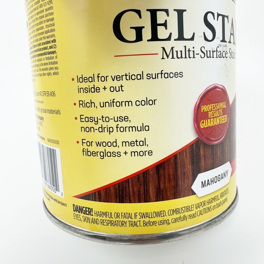Minwax Gel Stain Multi Surface MAHOGANY Semi Transparent Quart NEW