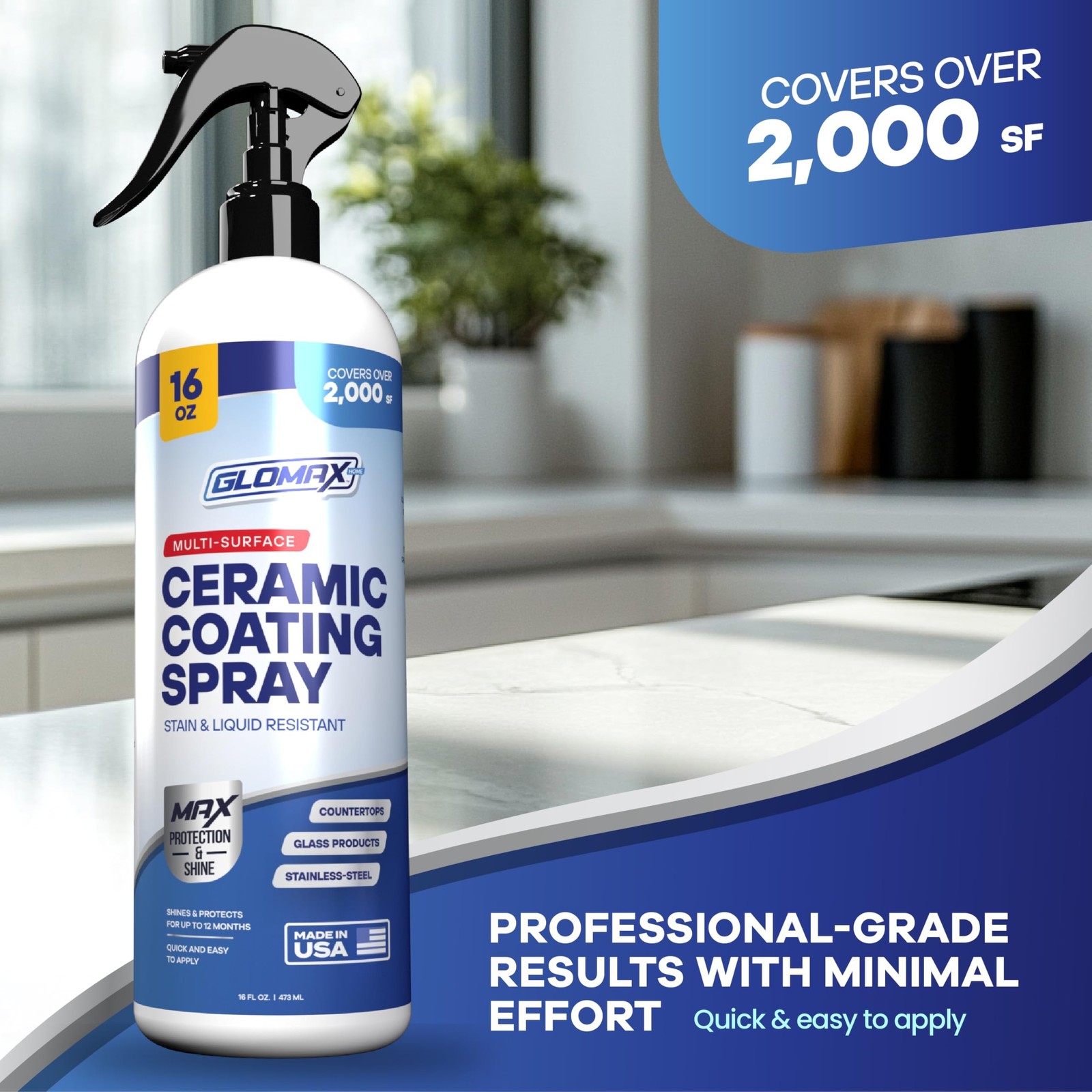 Home Ceramic Coating Spray Kit (16 oz) – Shine, Seal & Protect Stainless Stea…