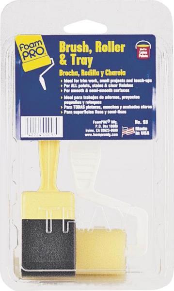 NEW FOAMPRO 93 3 PIECE PLASTIC ROLLER FRAME TRAY BRUSH SET MINI 3″ 8468381