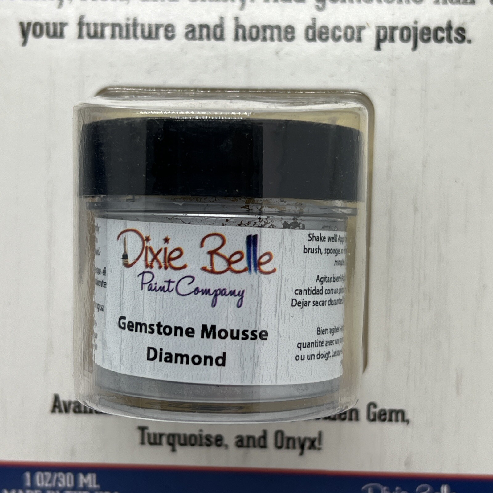 DIXIE BELLE PAINT~GEMSTONE MOUSSE~1OZ~CREAMY/RICH & SHINY DETAILING~~DIAMOND~~