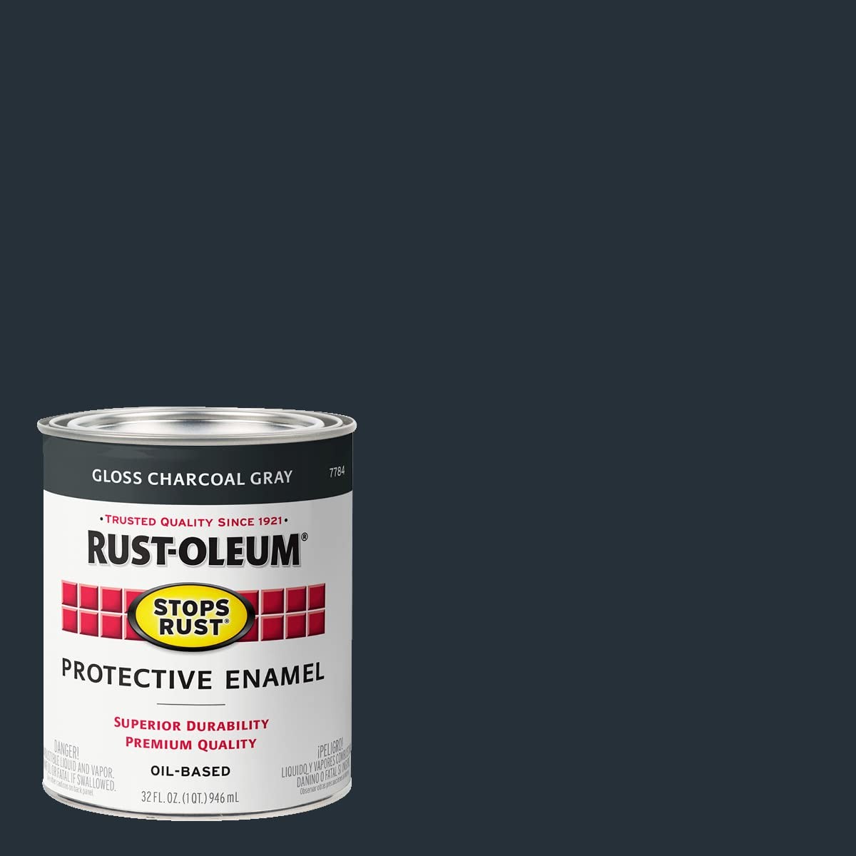 Rust-Oleum 7784502-2PK Stops Rust Brush On Paint, Quart, Gloss Charcoal Gray,…