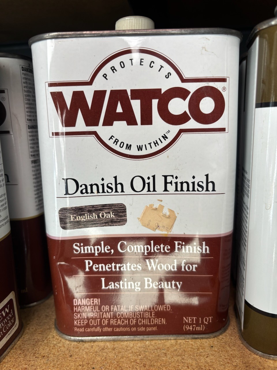 WATCO DANISH OIL FINISH ENGLISH OAK QUART