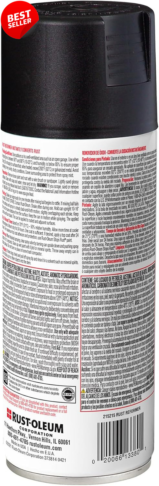 Rust Reformer Spray 10.25oz Black Converts Rust to Paintable Surface – US