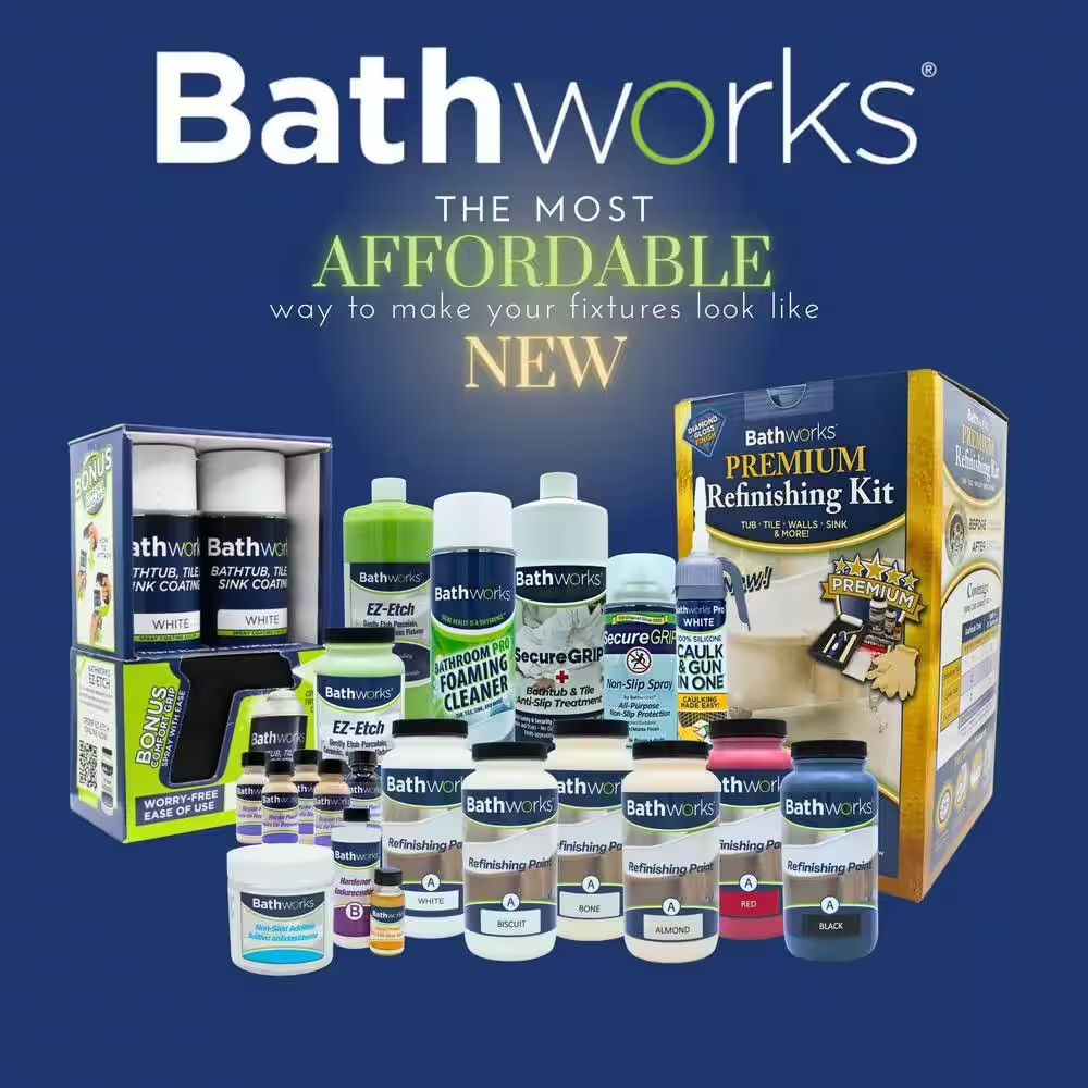 Bathtub Refinish Complete Kit White Slip Guard Glossy Highly Durable Resin