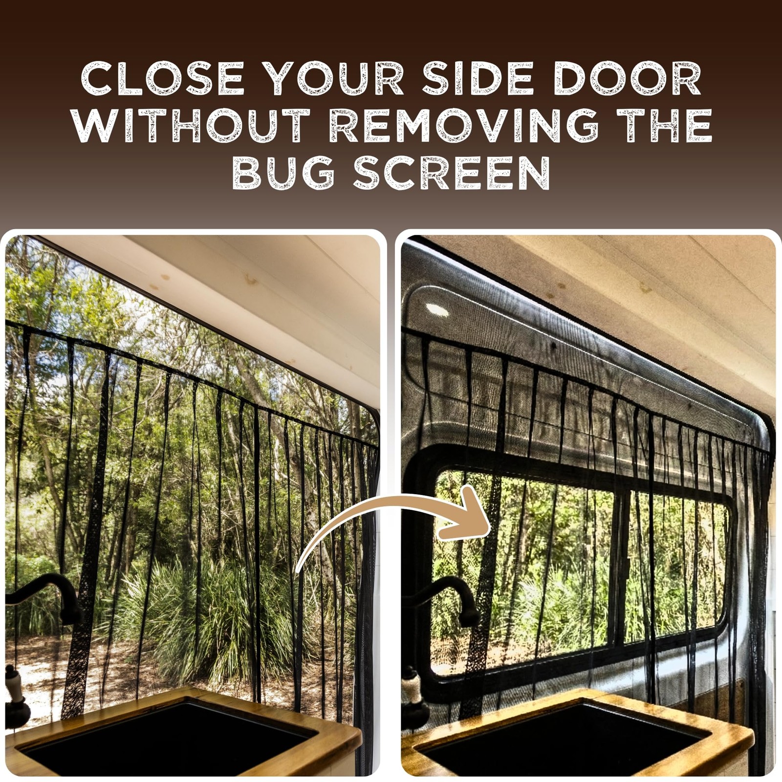 Living In A Bubble Van Bug Screen For Mercedes-Benz Sprinter Mid/High Roof And