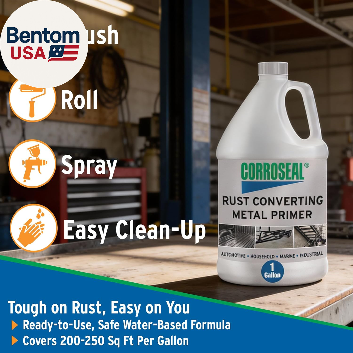 Rust Converter & Metal Primer – Stops & Prevents Corrosion on Metal, Pro-Grade R