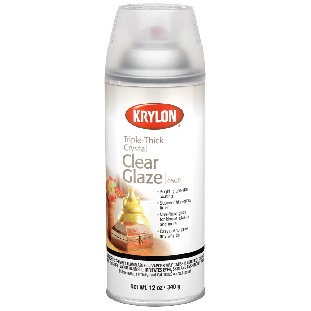 1PK Krylon Triple-Thick Crystal Clear Glaze Clear High Gloss 12 oz Spray Paint
