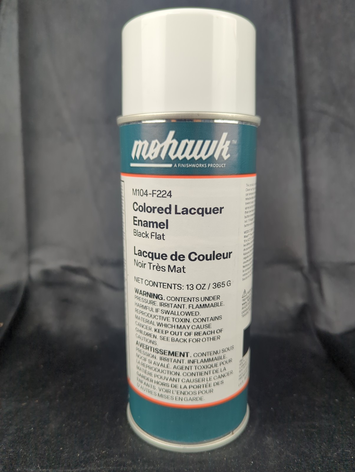 Mohawk M104-F224 Colored Lacquer Enamel Black Flat 13 ounces