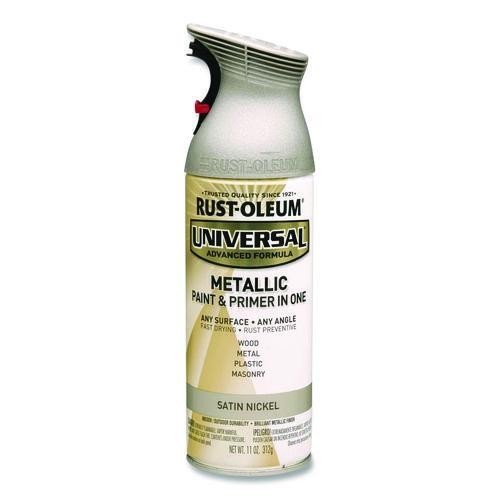 Rust-Oleum Universal Premium Spray Paint, Satin Nickel, 12 oz Can, 2/Pack