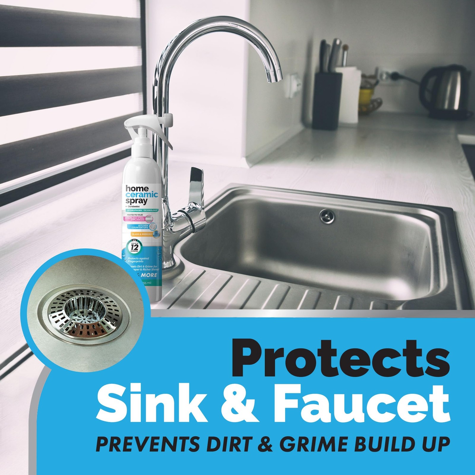 [12 Oz] Home Ceramic Coating Spray Kit Shine Seal & Protect Kitchen & Bath
