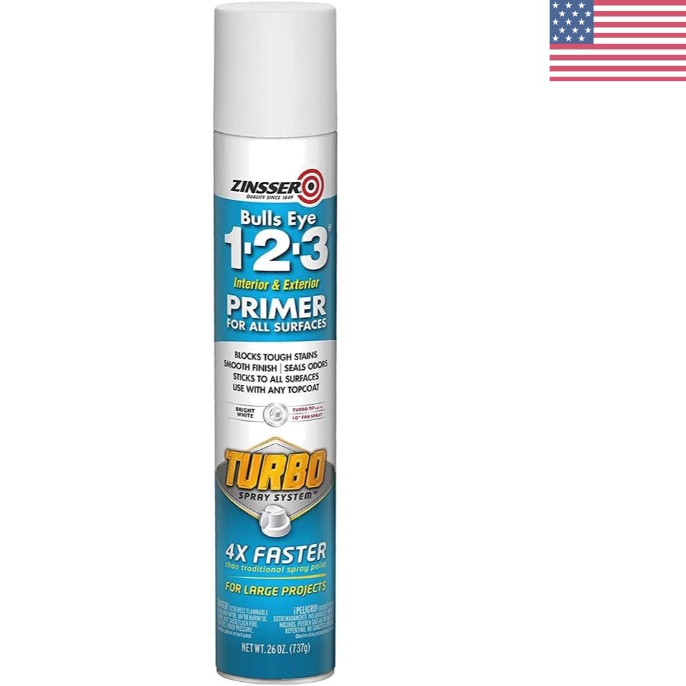26 oz White Turbo Spray Primer: Fast Dry Oil-Based for Interior & Exterior Use