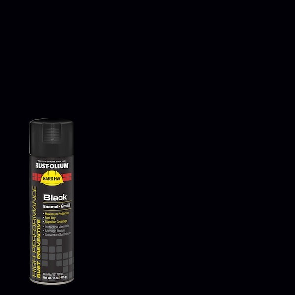 Rust-Oleum V2179838 High Performance Spray Paint, Black, High Gloss, Solvent,
