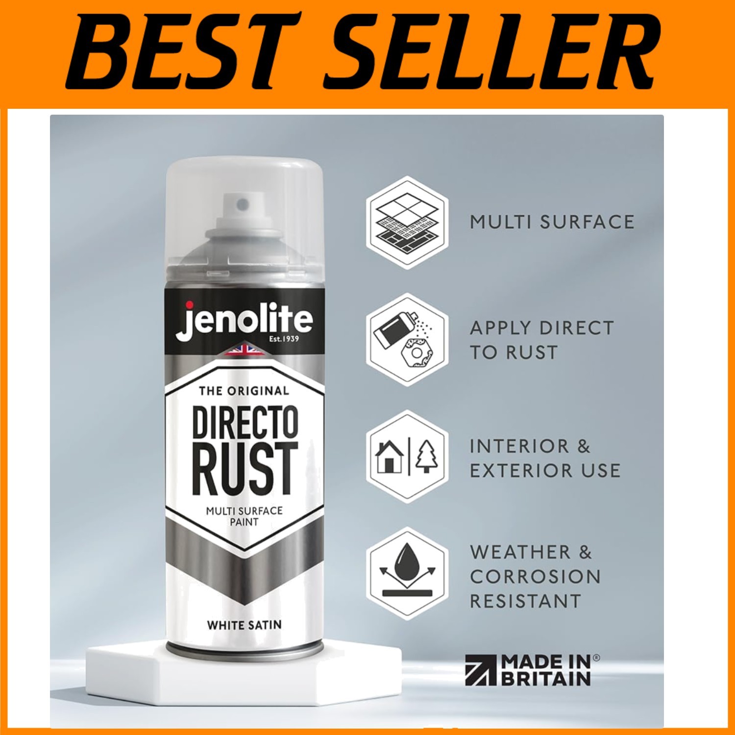 White Satin Paint for Wood, Metal, Plastic – 400ml