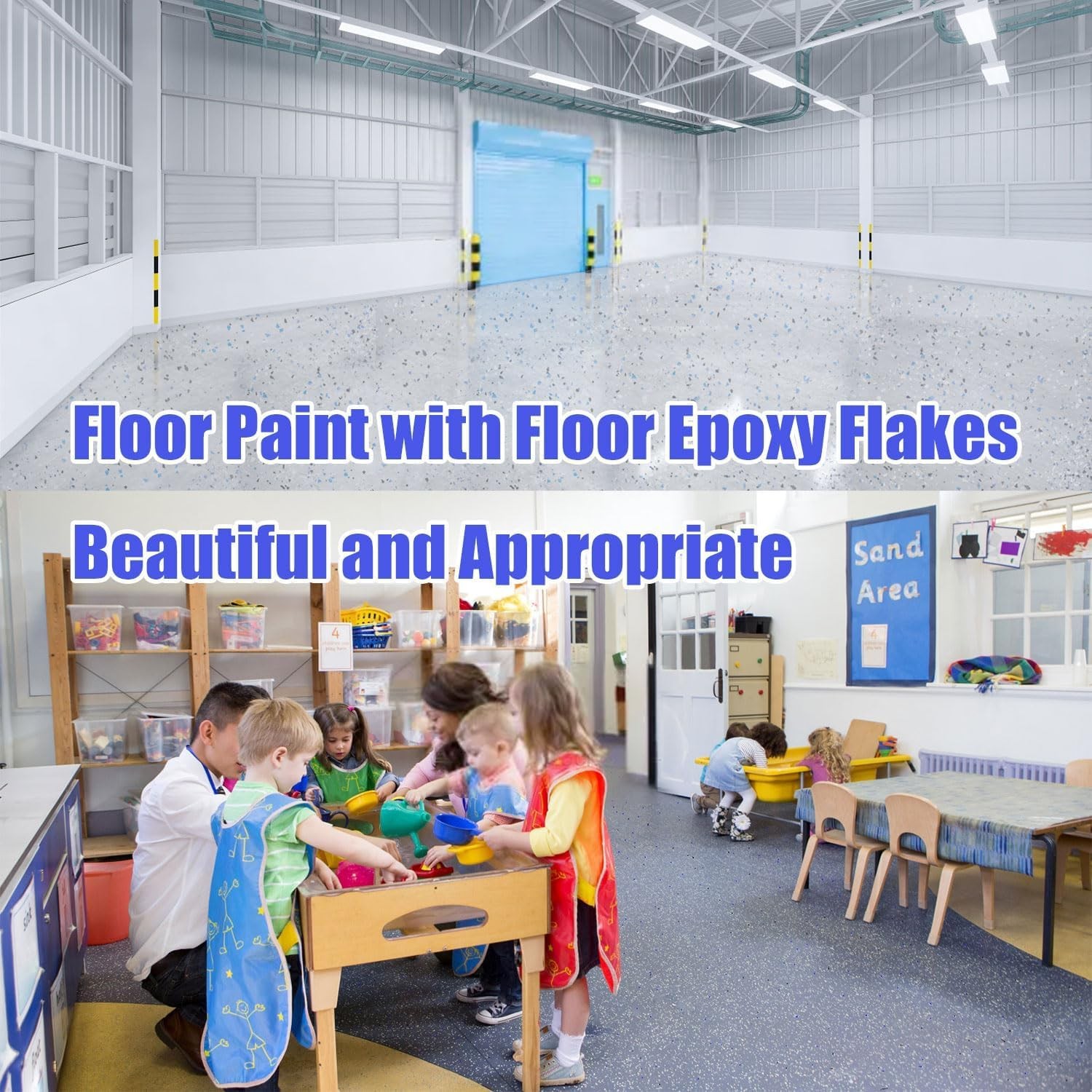 Epoxy Floor Flakes 1Lb, Decorative Floor Coating Flakes for Epoxy Flooring, Enha