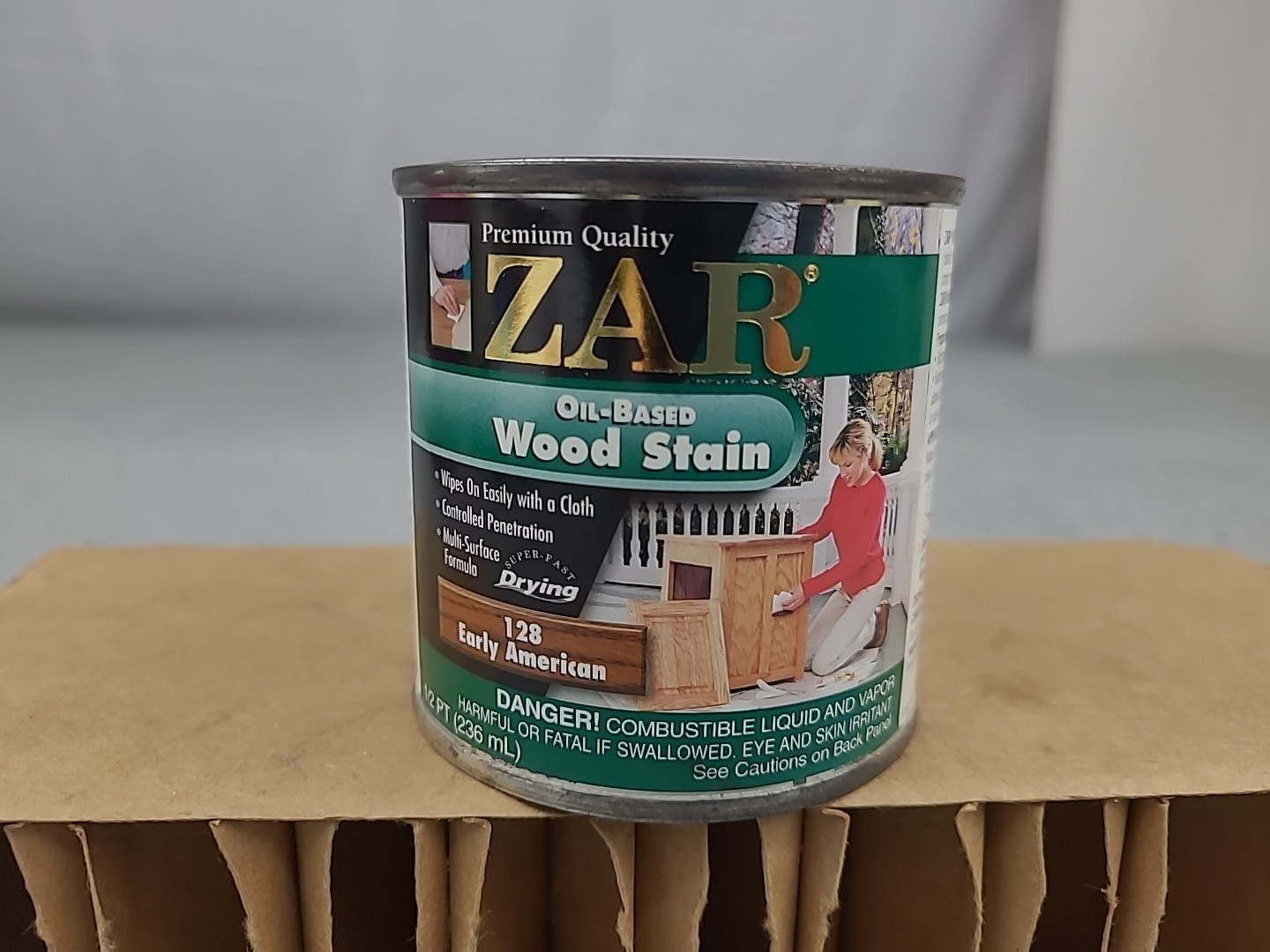 1x 1/2 Pint Zar Interior Oil-based wood Stain 128 EARLY AMERICAN