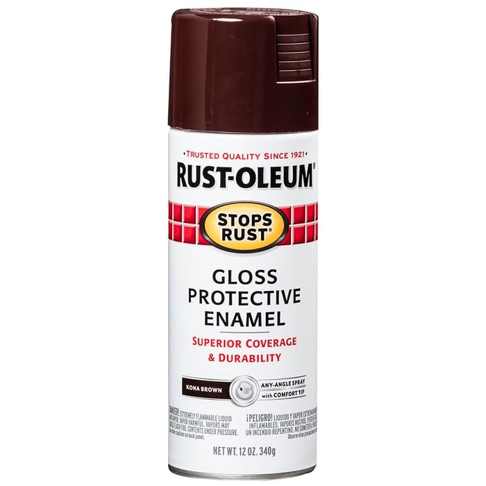 Rust-Oleum 267112 Stops Rust Spray Paint, 12-Ounce, Kona Brown