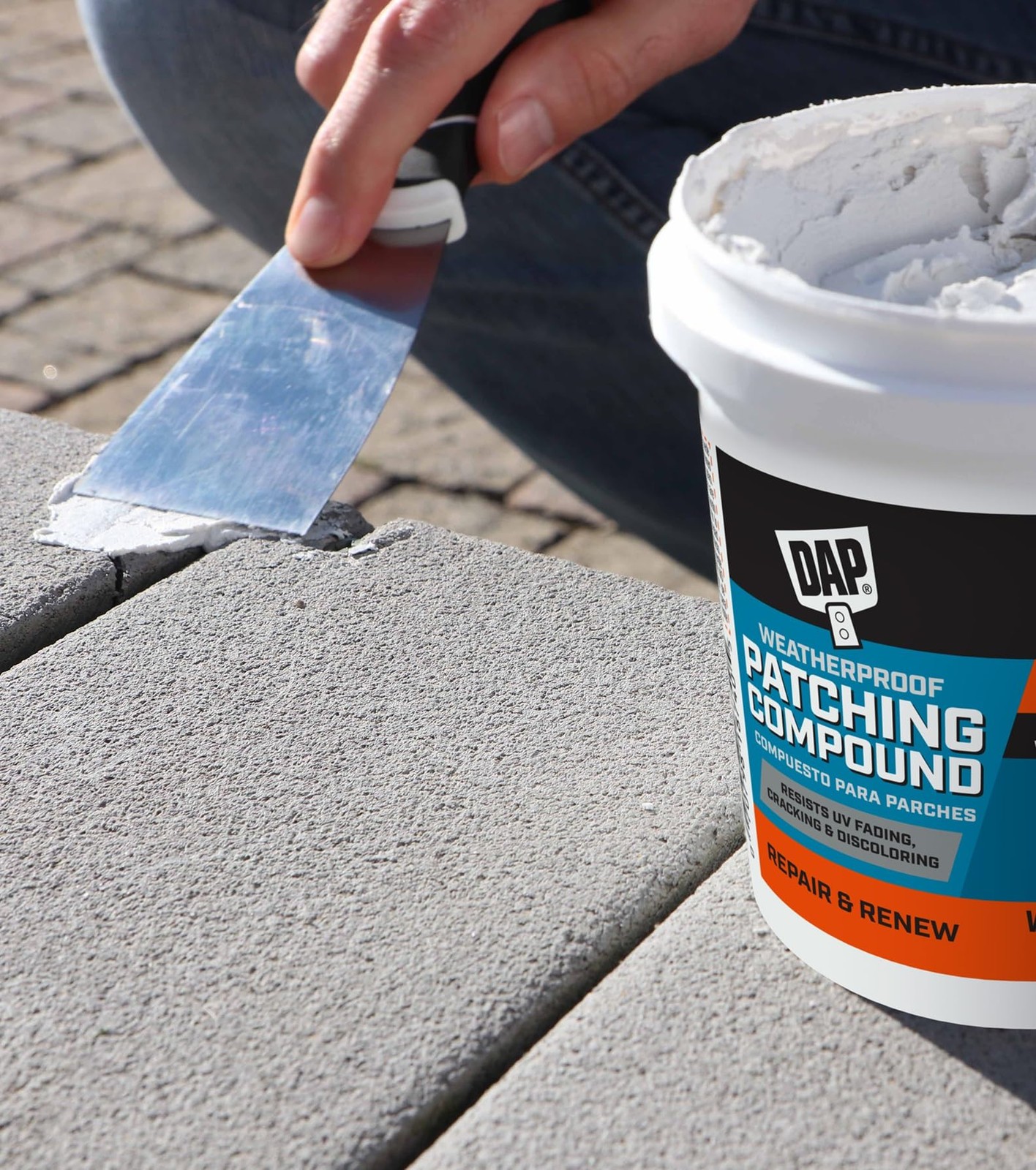 DAP Weatherproof Patching Compound, White, 16 Oz (7079818740) 16 fl oz, White