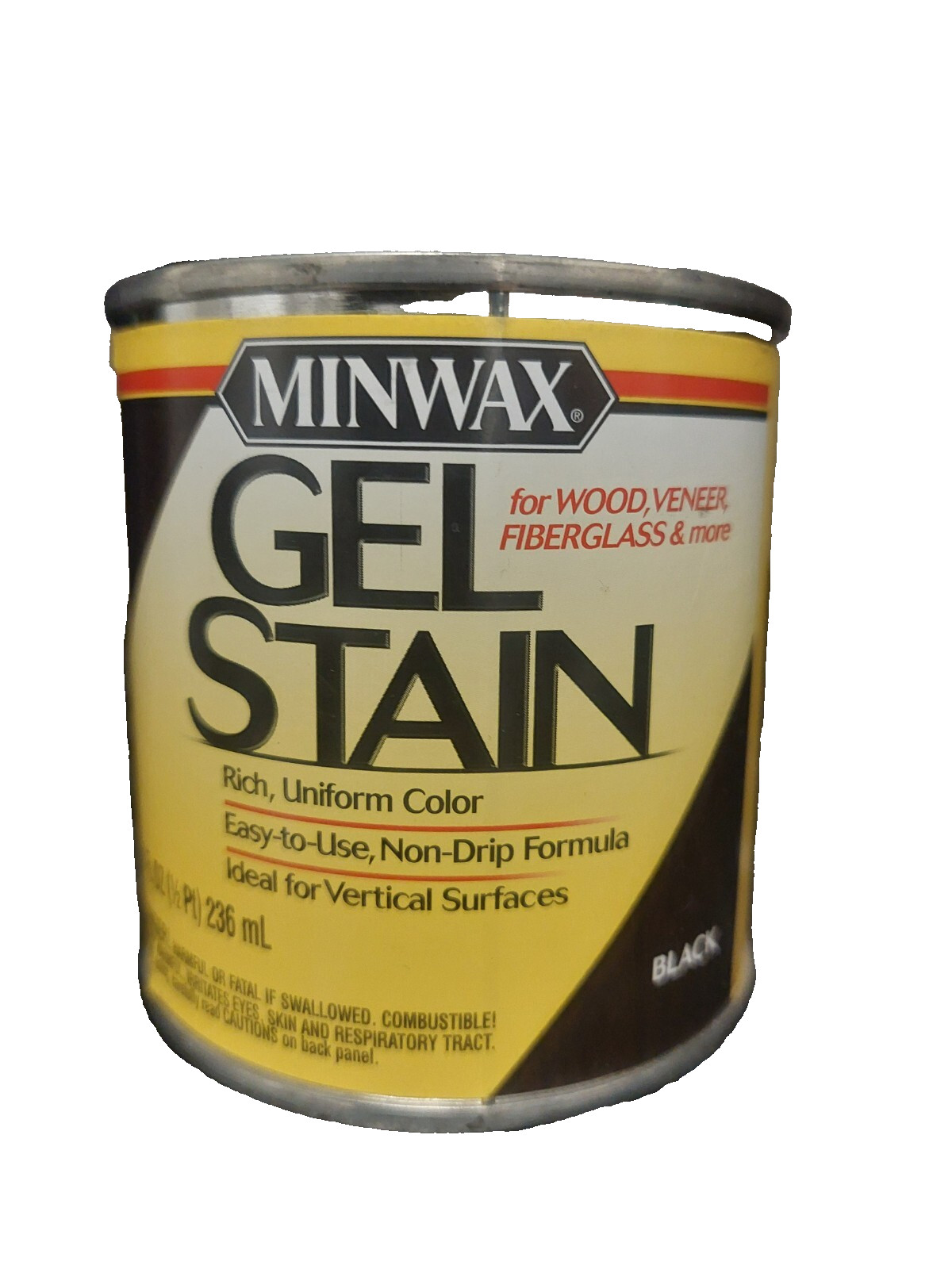 Minwax Gel Stain, Black, Interior Wood, 1/2 Pint