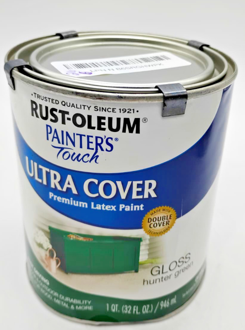 Rust-Oleum Painters Touch Gloss Hunter Green Latex Brush-On Paint Quart 1938502