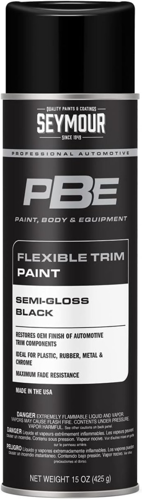 PBE Professional Trim Spray Paint 15oz, Semi-Gloss Black – Heat Resistant Finish