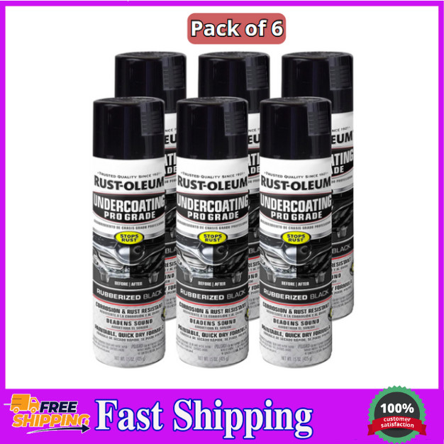 248656 Professional Grade Undercoating Spray, 15 Ounce (Pack of 6), Black, 90 Ou