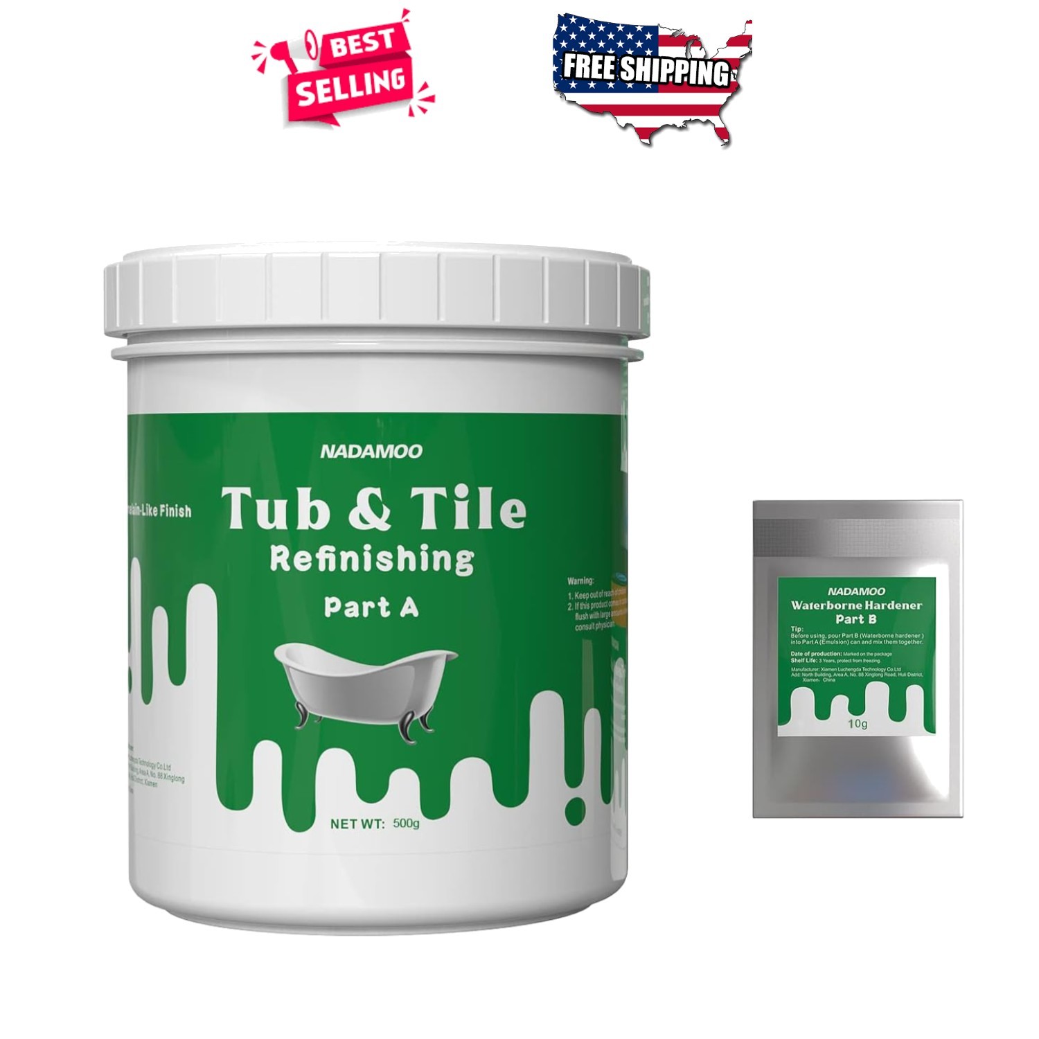 Tub and Tile Refinishing Kit White 17.5oz Enamel for Ceramic Porcelain Fiberg…