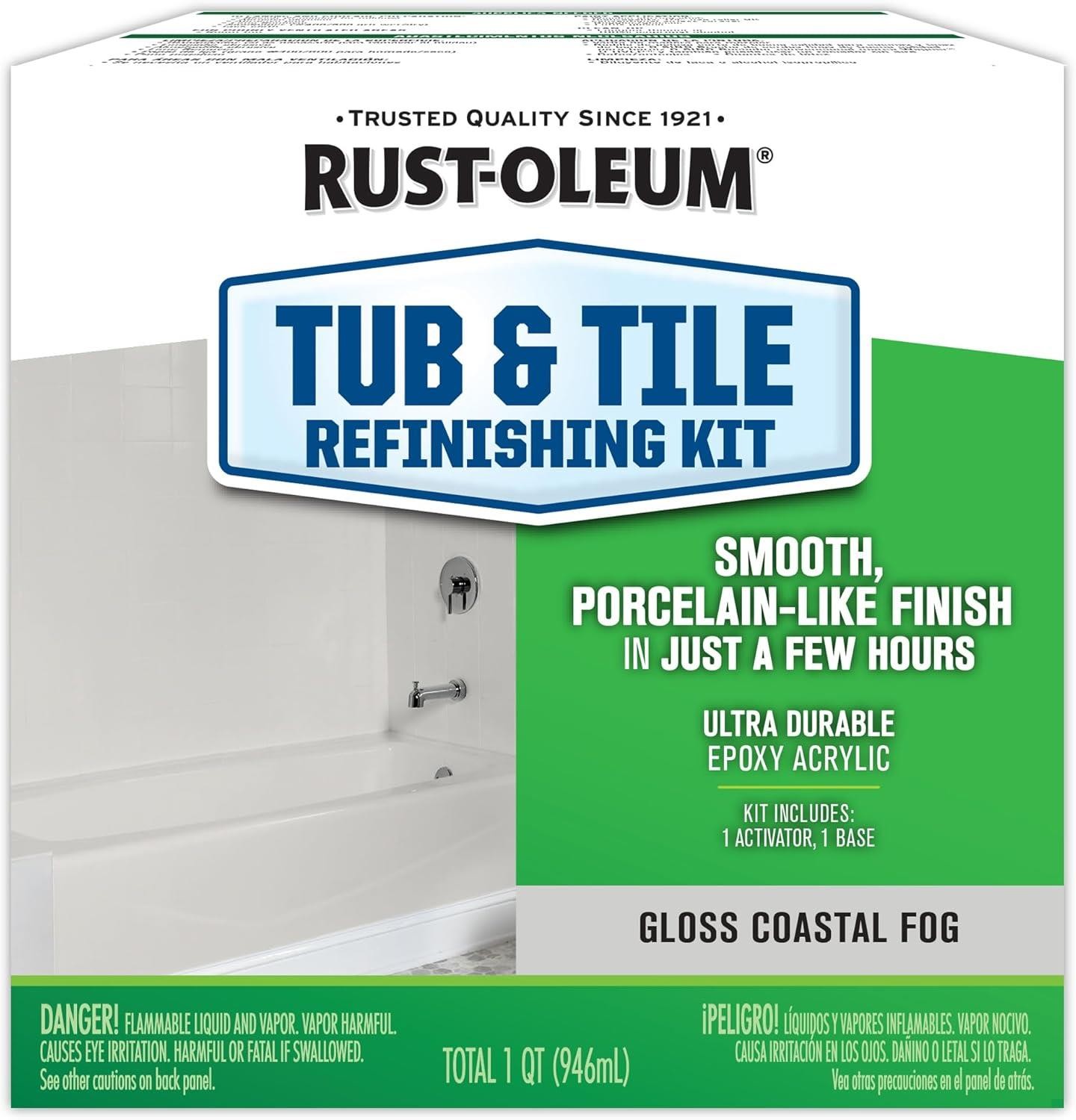 Rust-Oleum Specialty Tub & Tile Refinishing Kit, Gloss Coastal Fog- 384166