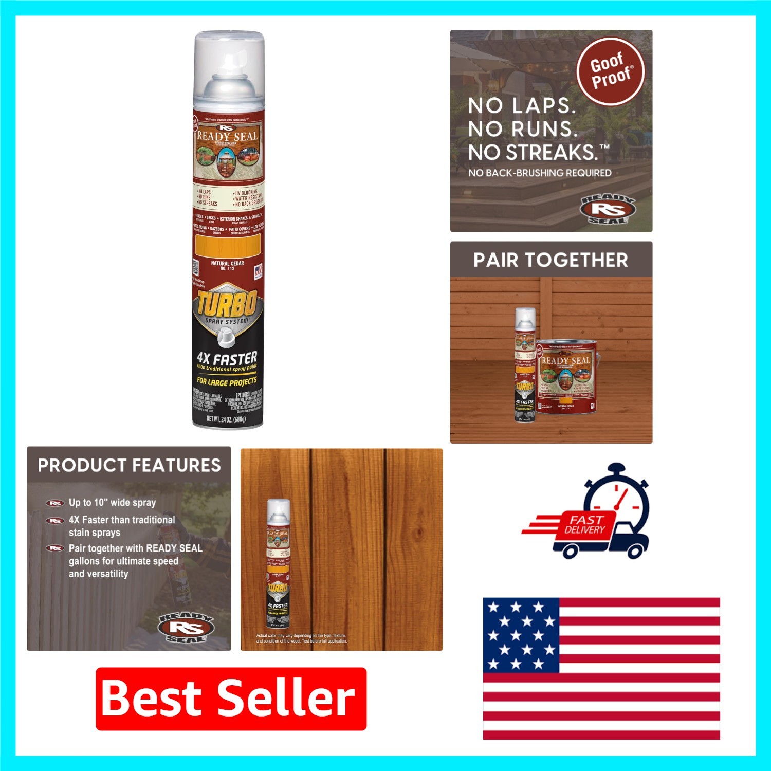 24 Oz Wood Stain and Sealer | No Laps or Runs | Perfect for Outdoor Projects