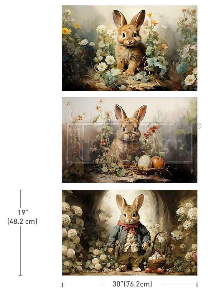 DREAMY BUNNIES | Decoupage Decor Tissue Paper for Furniture | 3 sheets –