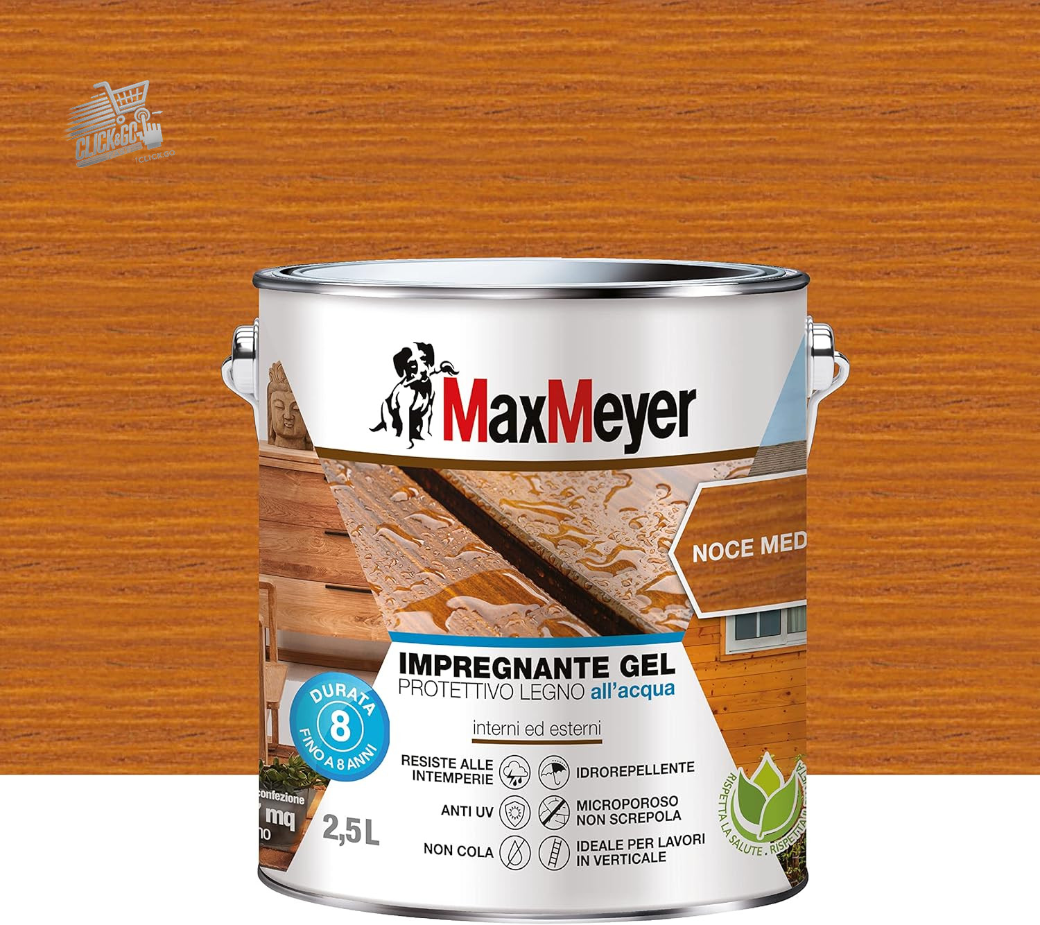 MEDIUM WALNUT WATER GEL IMPREGNATOR 2.5L WOOD EXTERIOR METHANE PROTECTIVE PAINT