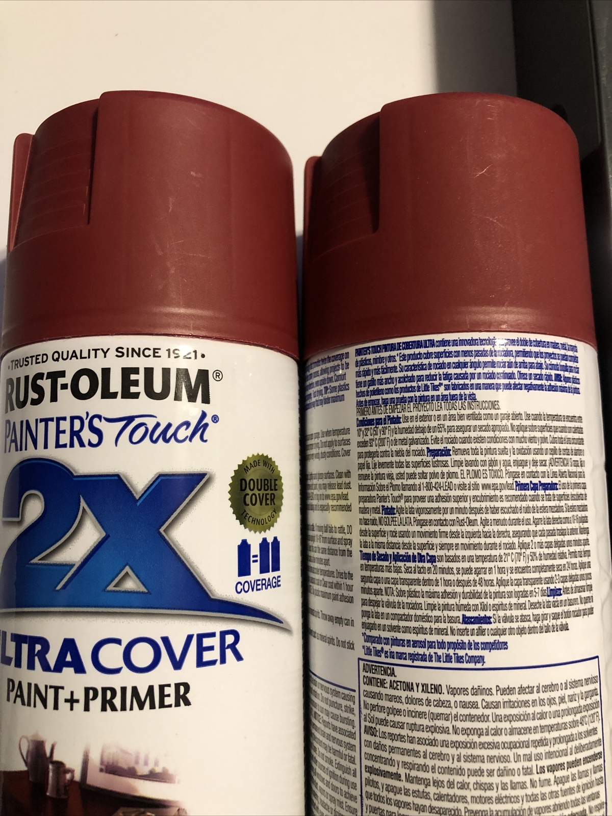 Rust-Oleum 249082 Painter’s Touch 2X Ultra Cover, 12 Oz, Colonial Red Lot Of 2
